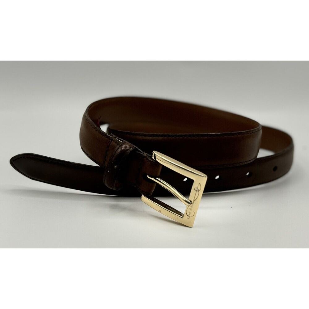 Cole Haan Women’s Brown Calfskin Leather Dress Belt Size LARGE Made in USA